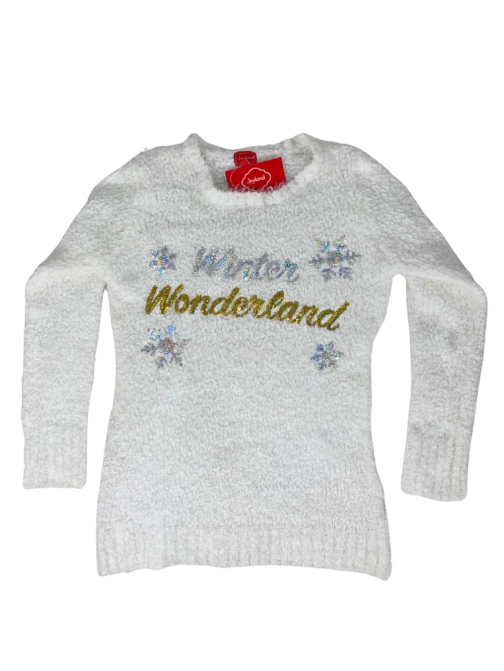 Women's Cream 'Winter Wonderland' Crewneck Sweater L Holiday Festive Winter